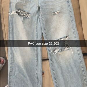 PacSun Light Blue Distressed Flare Jeans